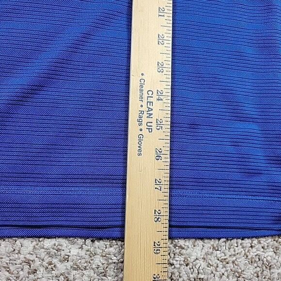 Nike Golf Polo Shirt Mens XL Blue Black Performance DriFit Short Sleeve Striped - Picture 3 of 7